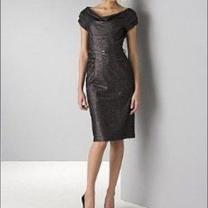 Diane von Furstenberg charcoal-colored Ellen Marie metallic dress